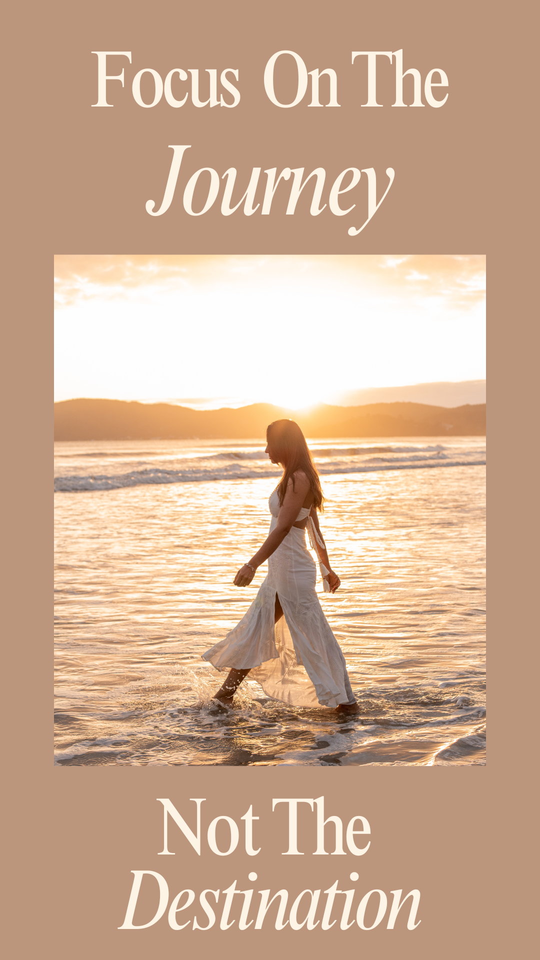 A woman walking alone along the ocean shore, appearing reflective as she takes a moment to reset and rebuild your life.