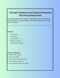 Georgia’s Geography-Vocabulary Assignment-SS8G1