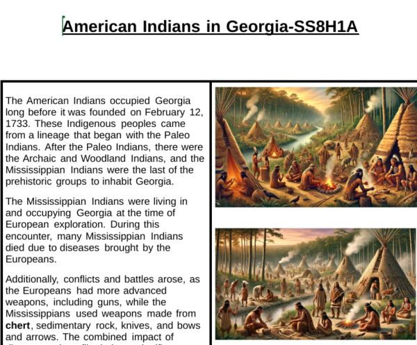 American Indians In Georgia-SS8H1 (Reading Skills Comprehension) - Image 2